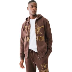True Religion Men’s Crackle Zip Up Hoodie(Java)