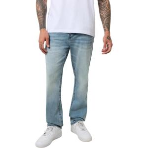 True Religion Men’s Geno Sn No Flap 1/2″ Raised Logo 32 Inseam(Cameo Light Wash)