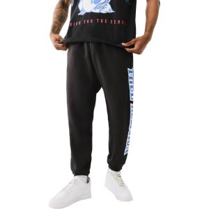 True Religion Men’s Raw Exaggerated Icon Jogger(Jet Black)