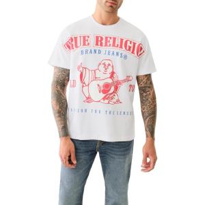 True Religion Men’s Relxed Exaggerated Icon Tee(Optic White)