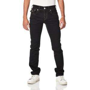 True Religion Mens Ricky Big T Straight Leg with Back Flap Pockets Jeans, Body Rinse Black, 44W x 34L US