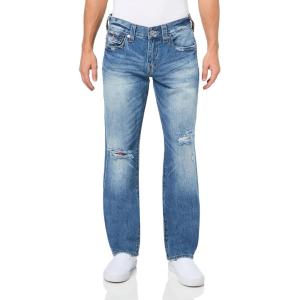 True Religion Men’s Ricky Sn Flap 1/2″ Rope Stitch Logo(Itonda Medium Wash Rips)