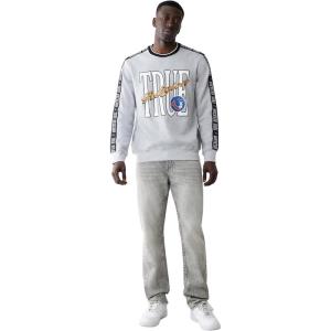 True Religion Men’s Ricky Straight Fit Jeans with Snap Flap Pockets – Mesh High Shine(Rebel Trail Grey Wash)