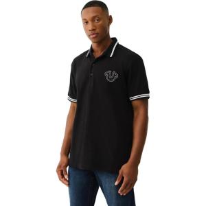 True Religion Men’s Ss Buddha Patch Polo(Jet Black)