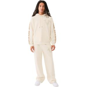 True Religion Men’s Studded Baggy Sweatpants(Winter White)