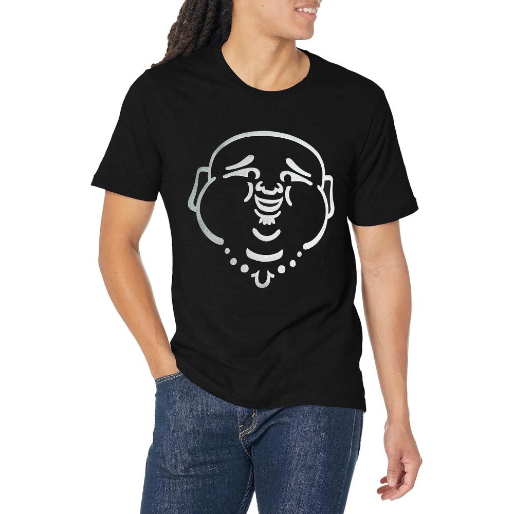 imageTrue Religion Mens Ombre Buddha Face TeeTShirtJet Black
