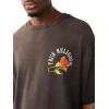 True Religion Men’s Floral Snake Oversized Tee – 100% Cotton(Jet Black)