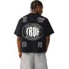 True Religion Men’s Heavyweight Mesh Logo Tee – Crew Neck, Short Sleeves, Arched Logo Patch(Jet Black)