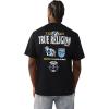 True Religion Men’s High Density Logo Tee – Graphic Print, Crew Neck, European-Inspired Design(Jet Black)