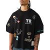 True Religion Men’s High Density Multi Logo Tee – Crewneck, Graphic Detailing, Premium Streetwear Style