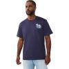 True Religion Men’s High Density Logo Tee – Graphic Print, Crew Neck, European-Inspired Design(Midnight Navy)