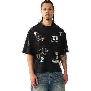 True Religion Men’s High Density Multi Logo Tee – Crewneck, Graphic Detailing, Premium Streetwear Style
