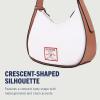 True Religion Hobo Bag, Women’s Shoulder Handbag with Contrast Trim and Horseshoe Pocket Design, White