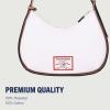 True Religion Hobo Bag, Women’s Shoulder Handbag with Contrast Trim and Horseshoe Pocket Design, White