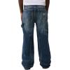 True Religion Men’s Vinny Ultra Baggy Carpenter Pants – Big T Stitch, Utility Style, 34″ Inseam(Red Wine Medium Wash)