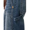True Religion Men’s Vinny Ultra Baggy Carpenter Pants – Big T Stitch, Utility Style, 34″ Inseam(Red Wine Medium Wash)