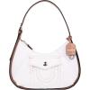 True Religion Hobo Bag, Women’s Shoulder Handbag with Contrast Trim and Horseshoe Pocket Design, White
