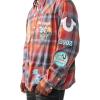 True Religion Men’s Long Sleeve Flannel Patch Shirt