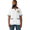 True Religion Men’s Horseshoe Knit Camp Collar Shirt – Breezy, Button-Up, Horseshoe Design