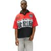 True Religion Men’s Ss Oversized Jersey Polo(Red / White / Black)