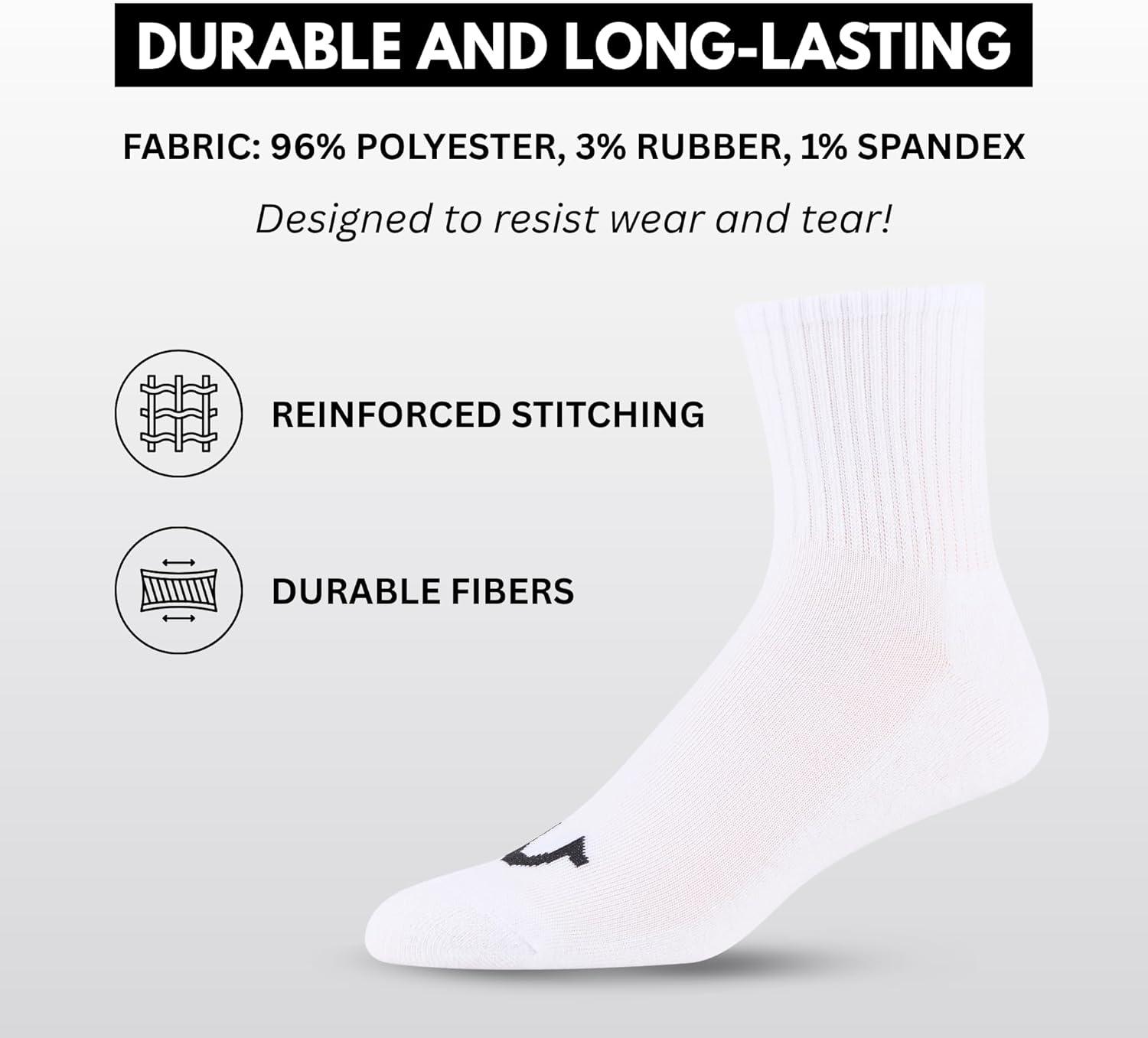 imageTrue Religion Mens Socks 12 Pack Mid Crew Socks for Men Premium Athletic Shoe Size 812White