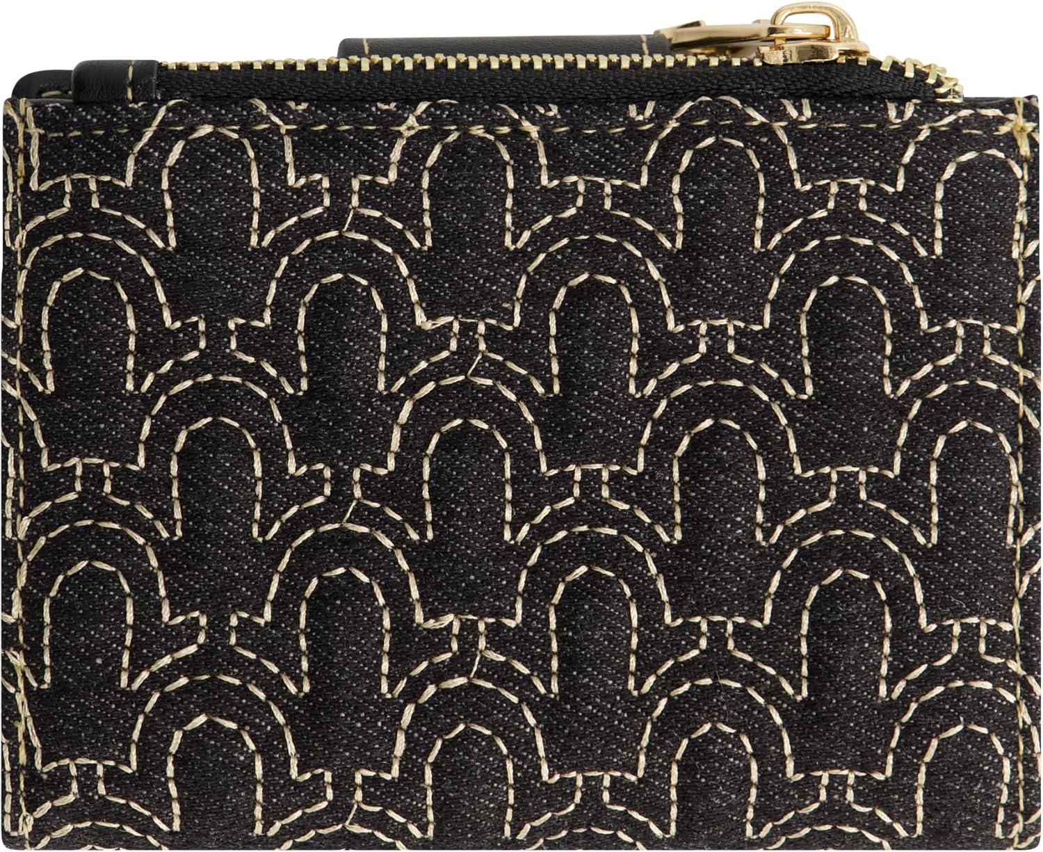 imageTrue Religion Womens Mini Wallet Horseshoe Logo Small Compact Clutch Purse Black One Size