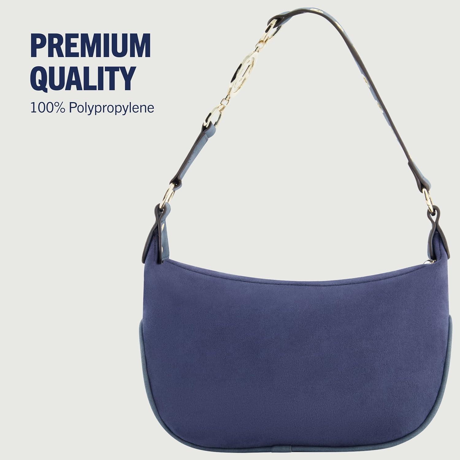 imageTrue Religion Womens Shoulder Bag Purse Hobo Handbag with Eyelet StrapBlue