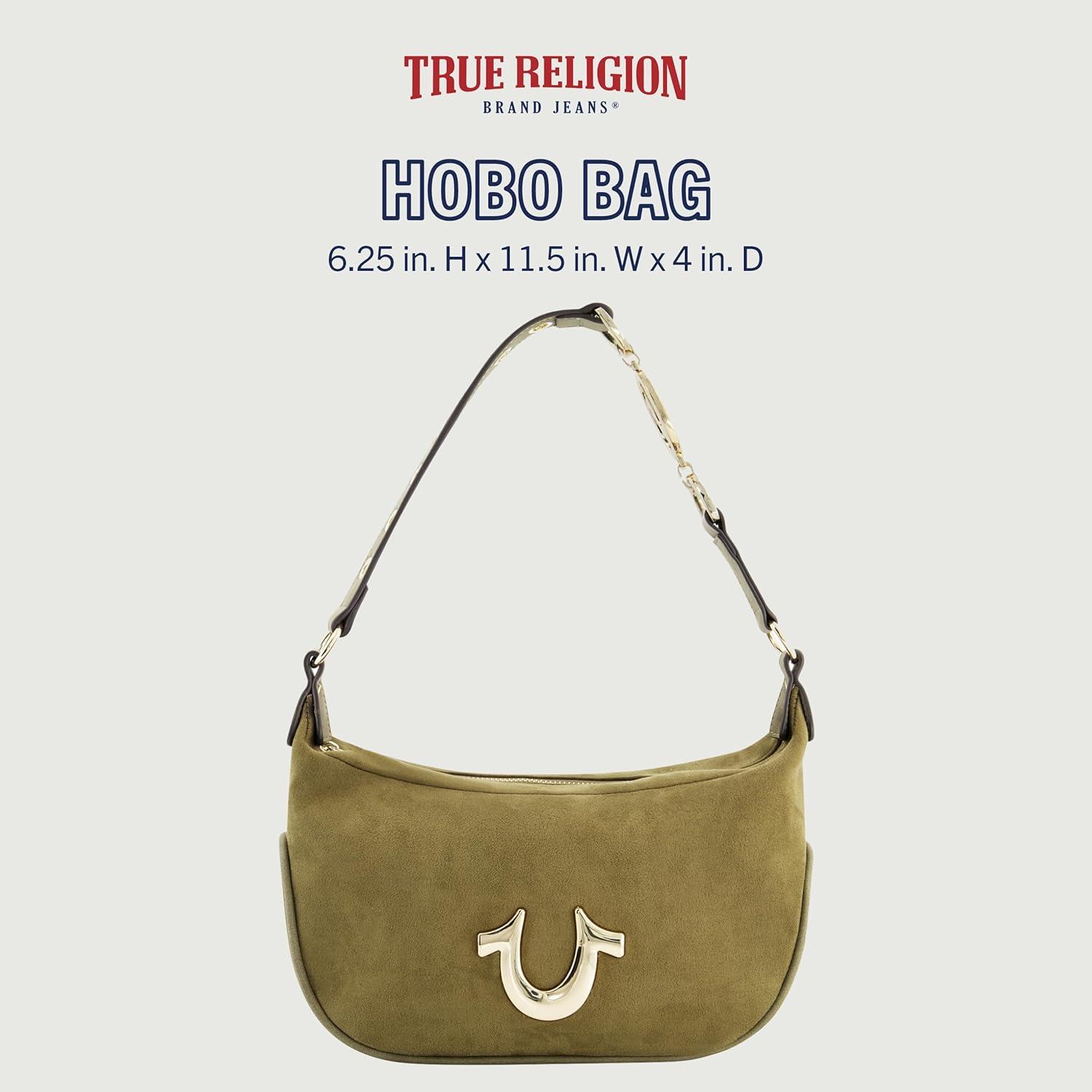 imageTrue Religion Womens Shoulder Bag Purse Hobo Handbag with Eyelet StrapOlive
