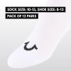 True Religion Mens Socks 12 Pack Mid Crew Socks for Men Premium Athletic, Shoe Size 8-12(White)