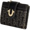 True Religion Women’s Mini Wallet, Horseshoe Logo Small Compact Clutch Purse, Black, One Size