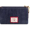 True Religion Women’s Mini Wallet, Small Compact Clutch Pouch with Wrist Strap, Dark Denim, One Size