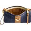 True Religion Women’s Mini Wallet, Small Compact Clutch Pouch with Wrist Strap, Dark Denim, One Size