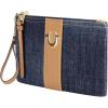 True Religion Women’s Mini Wallet, Small Compact Clutch Pouch with Wrist Strap, Dark Denim, One Size