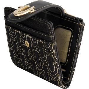 True Religion Women’s Mini Wallet, Horseshoe Logo Small Compact Clutch Purse, Black, One Size