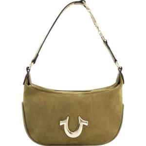 True Religion Women’s Shoulder Bag Purse, Hobo Handbag with Eyelet Strap(Olive)