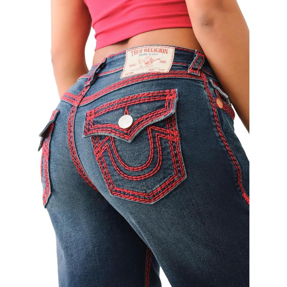 imageTrue Religion Womens Bobbi Baggy Flap Super QT Stitching Jeans