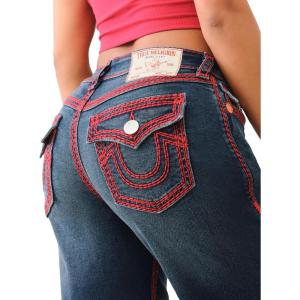 True Religion Women’s Bobbi Baggy Flap Super QT Stitching Jeans