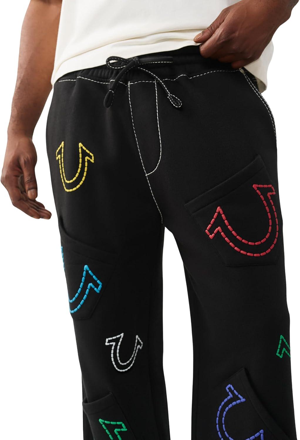 imageTrue Religion Mens HS Big T Baggy Sweats Drawstring Waist Side Pocket