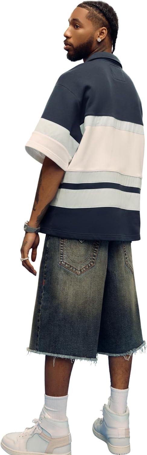imageTrue Religion Mens Mikey Super T Short Relaxed Fit Horseshoe Detailing