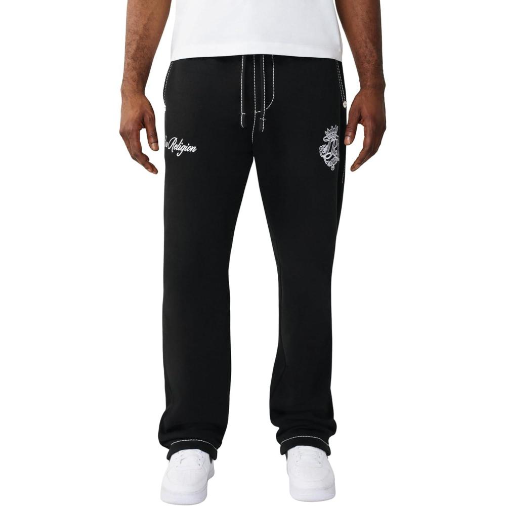 imageTrue Religion Mens Big T Sweat Pant Drawstring Waist Contrast Big T Stitching