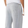 True Religion Men’s Baggy Super T Sweatpant – Signature Big T Stitching, Horseshoe Detail, Branded Patch(Heather Grey)