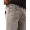 True Religion Men’s Ricky Frayed Hem Denim Short – Relaxed Fit, Horseshoe Detailing, Raw-Cut Hem – Plankton Grey Wash, 36