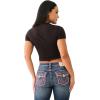 True Religion Women’s Short Sleeve Baby Tee – Classic Crew Neck T-Shirt(Jet Black)