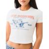 True Religion Women’s Short Sleeve Baby Tee – Classic Crew Neck T-Shirt(Optic White)