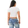 True Religion Women’s Short Sleeve Baby Tee – Classic Crew Neck T-Shirt(Optic White)