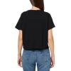 True Religion Women’s TR Crystal Short Sleeve Baby Tee – Embellished Crew Neck T-Shirt(Jet Black)