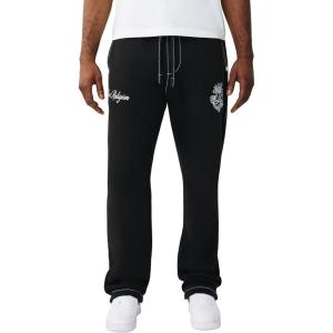 True Religion Men’s Big T Sweat Pant – Drawstring Waist, Contrast Big T Stitching