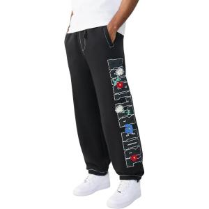 True Religion Men’s XL Logo Big T Baggy Jogger – Elasticized Waistband, Contrast Big T Stitching
