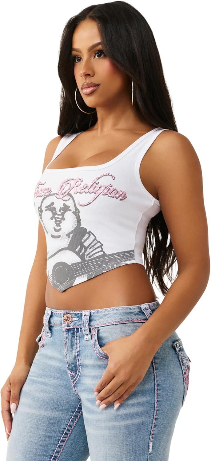 imageTrue Religion Womens Cropped TankOptic White