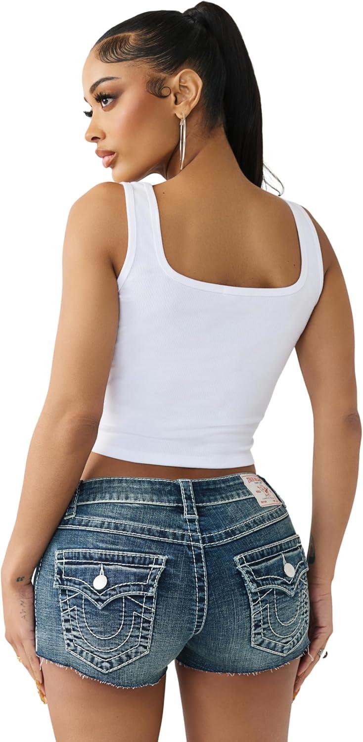 imageTrue Religion Womens Printed Rib Tank TopWhite